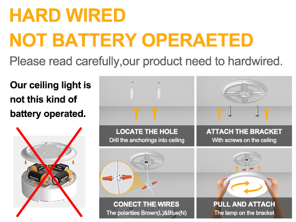 HARD WIRED, NOT BATTERY OPERATED
