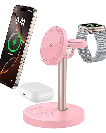 magnetic charger charging station wireless iphone 3 in 1 magsafe phone watch fast airpods mag-safe