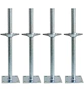 GaeaAuto 4 Pack Adjustable Leveling Jack Solid Screw Jacks with Base Plate for Baker-Style Scaffo...