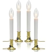 4 Pack Electric Window Candles Lights with E12 Gold Base, 5FT Flameless Candles Lamp with 7W C26/...