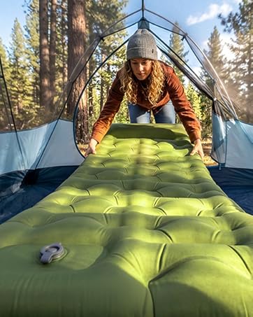 Camping Sleeping Pad,5.9 Inch Thick Camping Mat with Built in Pillow and Foot Pump