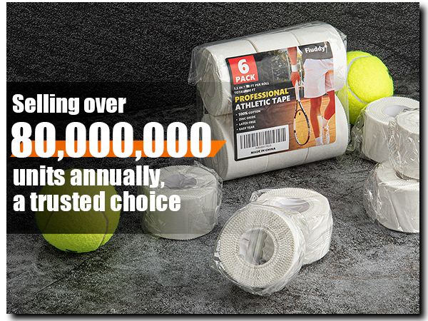 Professional 6 Pack White Athletic Sports Tape