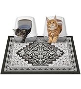 Glittme Cat Litter Mat with Non-Slip Bottom Litter Box Mat Waterproof Litter Trapping Mat Easy to...