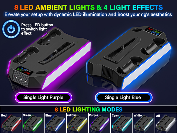 ps5 cooling stand with led rgb light
