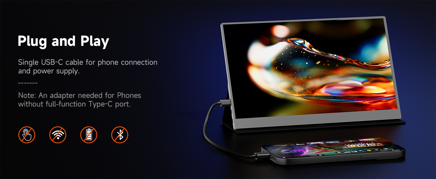 AYY Portable Monitor for Laptop 15.6 Inch FHD 1080P