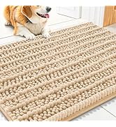 Smiry Dog Door Mat for Muddy Paws 30x20, Extra Soft Absorbent Chenille Doormat, Trap Moisture and...