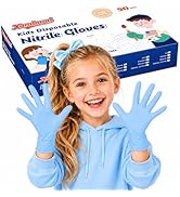 Xandoval Kids Disposable Gloves for 3-8 Years, 5Mil Blue Nitrile Gloves with Latex-Free and Powde...