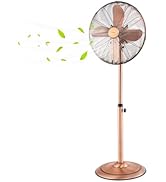 COSTWAY Metal Pedestal Fan, 16-inch Quiet High Velocity 75° Oscillating Standing Fan with Height ...