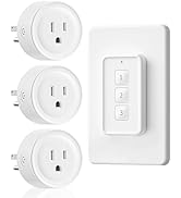 Mini Remote Control Outlet, WILAWELS Wireless Light Switch with Magnetic Base, On Off Remote Outl...