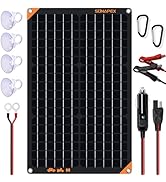 SUNAPEX Solar Battery Trickle Charger Maintainer 30W 12V Waterproof Solar Panel Trickle Charger f...