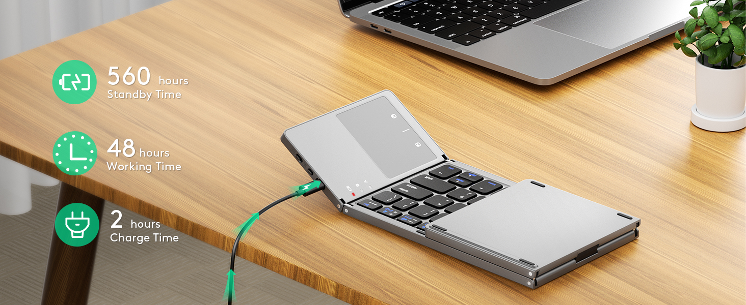 Rechargeable folding keyboard