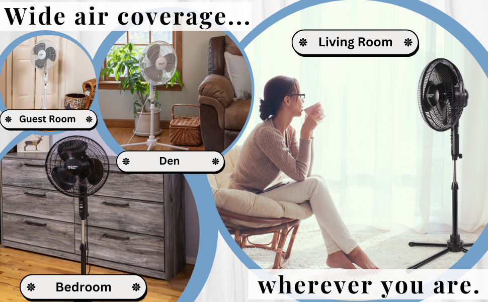 16 inch oscillating fan is great for the office break room kitchen living room bedroom workshop den