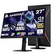 Amzfast 27 Inch 4K Gaming Monitor HDR 400, UHD 160Hz 144Hz | FHD 320Hz 300Hz 1ms Fast IPS Dual Mo...