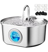 Cat Water Fountain Stainless Steel: 108oz/3.2L Cat Fountain for Drinking - Pet Water Fountain Ins...