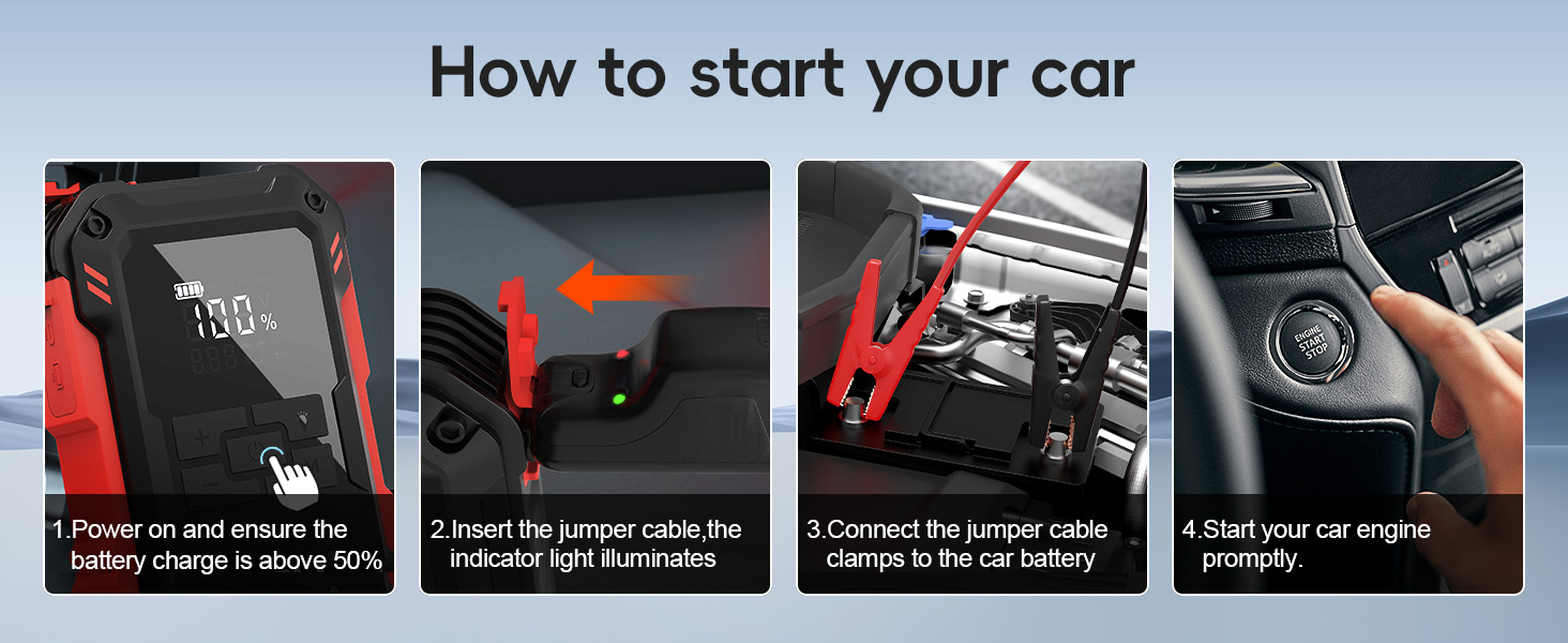 Car Jump Starter with Air Compressor