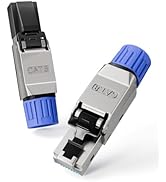 VCELINK Cat8 Toolless RJ45 Connector, Gold Plated Tool Free Cat 8 Connector, Shielded Ethernet Pl...