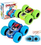 M SANMERSEN Flip Cars Toys for Ages 2-4, Monster Truck 360° Rotating Stunt Push and Go Friction C...