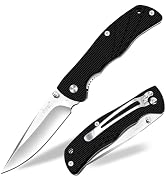 Pocket Knife for Men, Folding Knife with Clip, 3.74-inch 8Cr13MoV Steel Blade, G10 Handle EDC Kni...