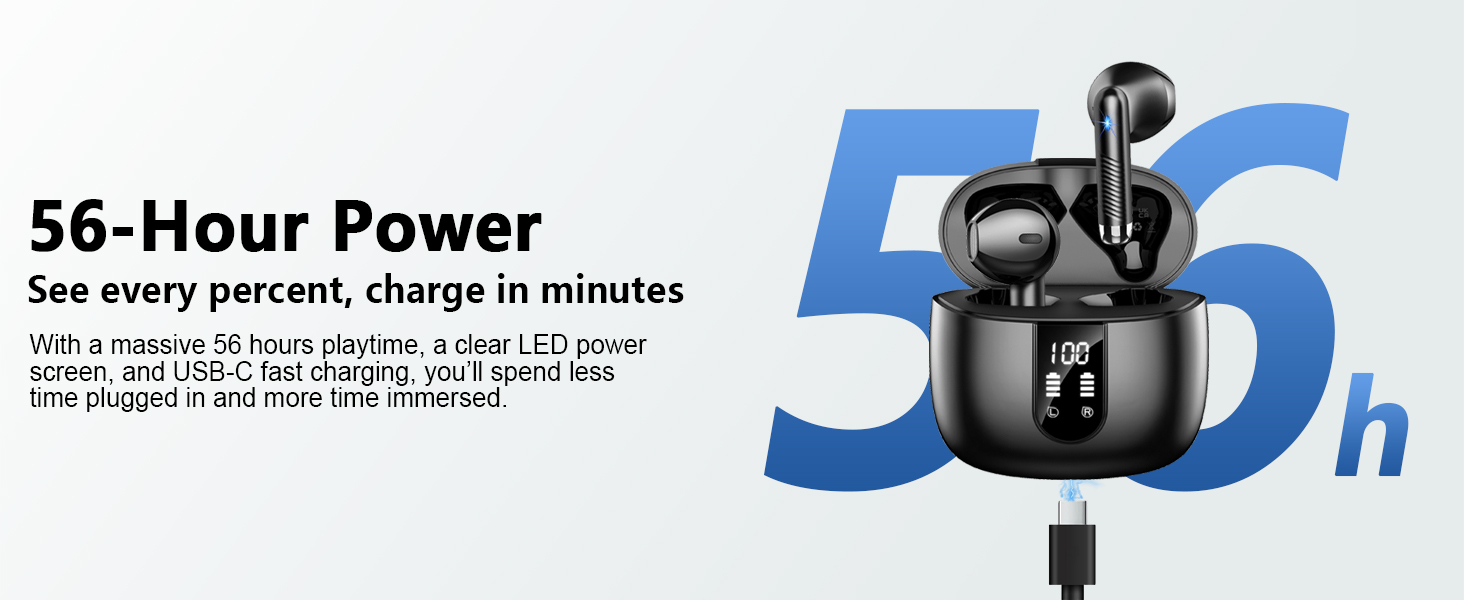 Text reads '56-Hour Power'. Series of charging-related interface screens showing battery percentage and charging status information.