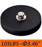 MUTUACTOR Neodymium Rubber Coated Magnet,2PCS 105lbs Strong Mounting Magnets M8 Female Thread,Not...