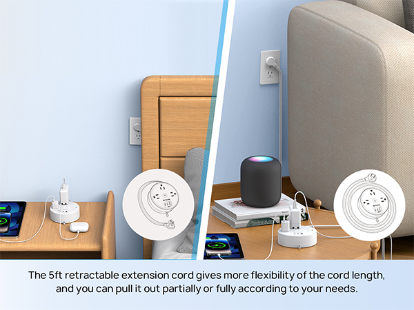 retractable extension cord
