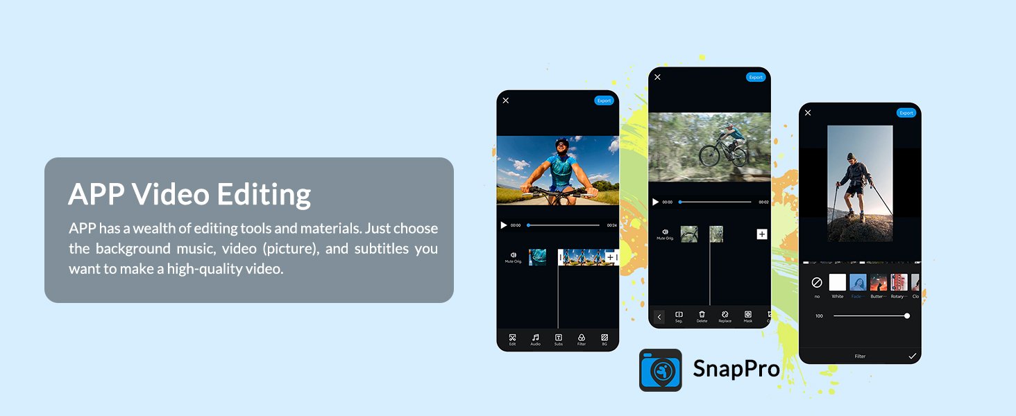icefox APP Video Editing Action Camera