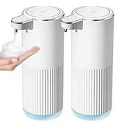 RYTOXILO Automatic Foaming Soap Dispenser, 2 Pack White Touchless Foam Hand Soap Dispenser Bathro...