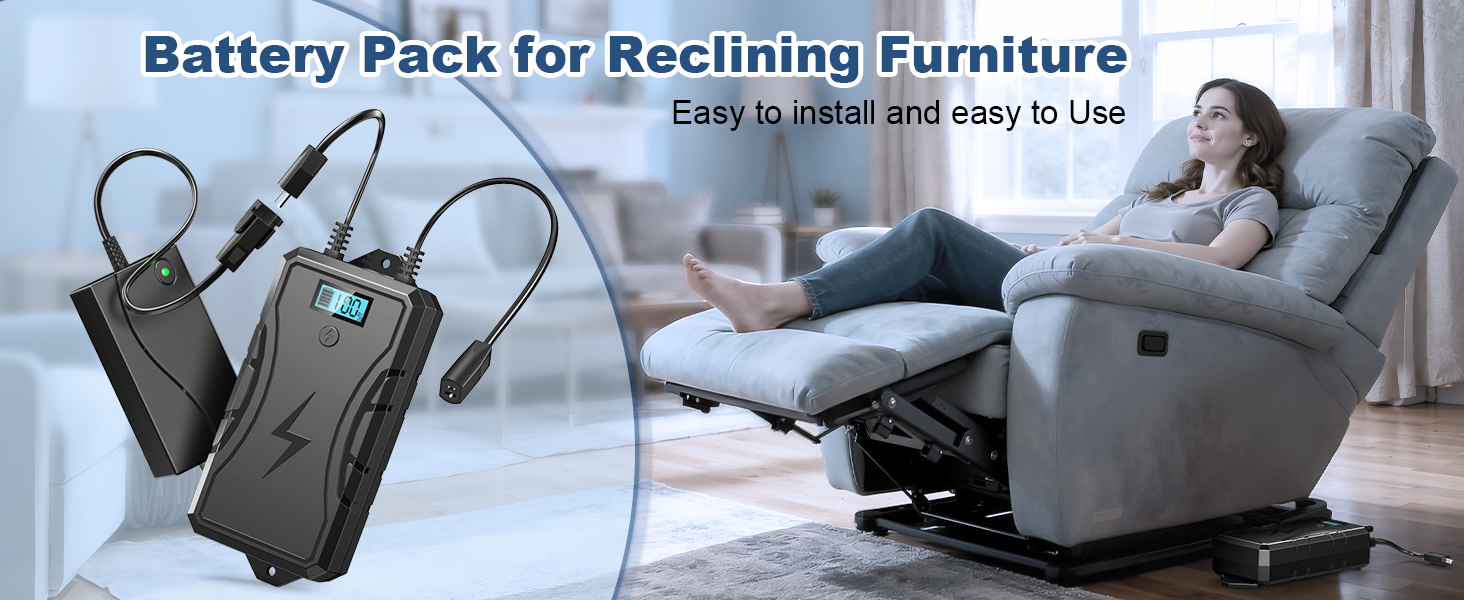 battery pack for reclining furniture