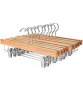 Nature Smile Solid Lotus Wood Deluxe Wooden Pants Hangers Bottom Hanger Jeans Hanger Skirt Hanger...