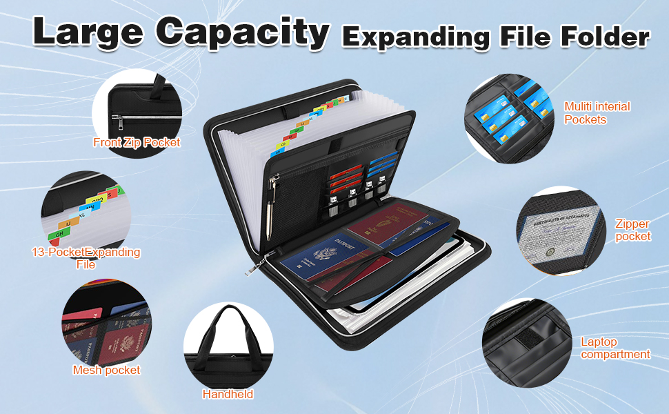 Large Capacity Expanding File Folder