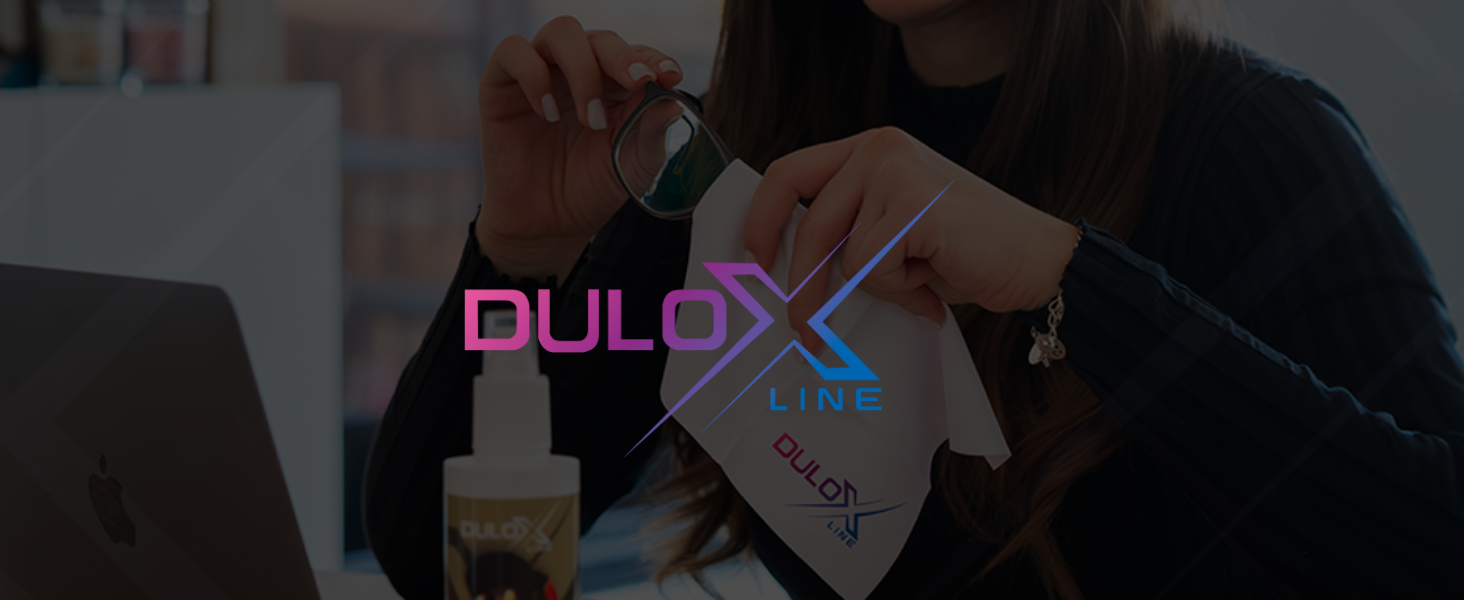 DULOX LINE eyeglass cleaner — alcohol-free, coating-safe lens cleaning kit for glasses and screens