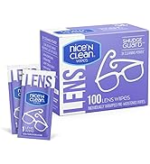 Nice 'n Clean SmudgeGuard Lens Cleaning Wipes (100 Total Wipes) | Pre-Moistened Individually Wrap...