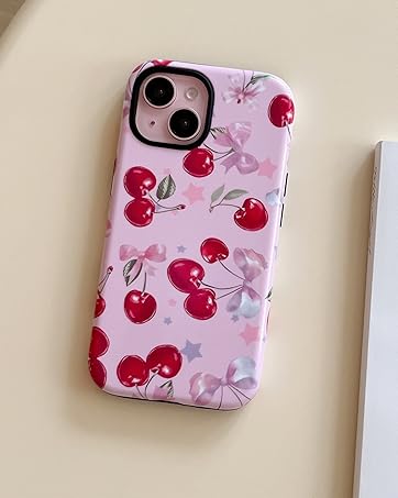Cute Ribbon Bows Wavy Curly Frame Clear Phone Case for Girls Women, Aesthetic Bowknot