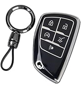 WJS Key Fob Cover, Car Key Case Shell Protector Compatible with 2022-2025 Chevy Silverado Equinox...