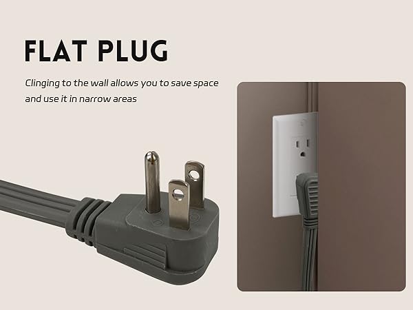 flat plug extension cord