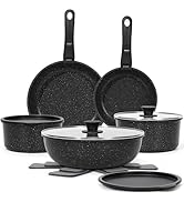 SODAY 15Pcs Pots and Pans Set Non Stick, Cookware Sets with Detachable Handle, Nonstick RV Kitche...