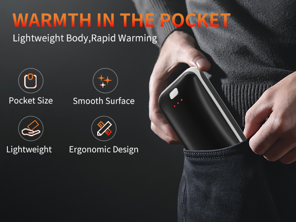 ultra slim thin pocket size handwarmers fit in gloves lightweight ergonomic design travel gadgets