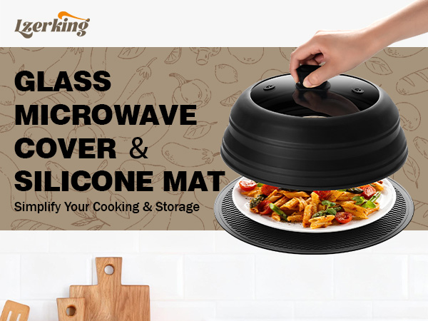 Glass Microwave Cover & Silicone Mat