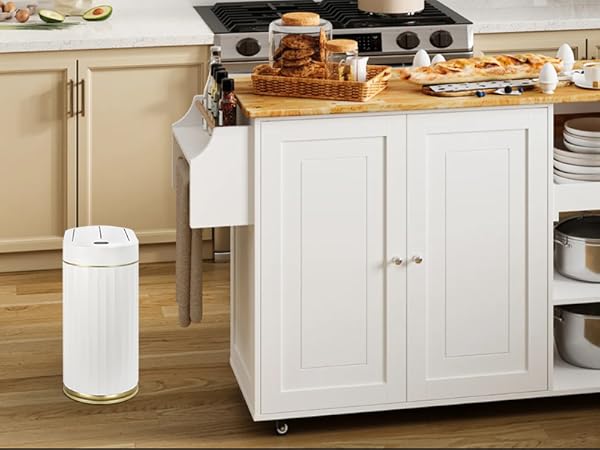 white gold motion sensor teash can 5