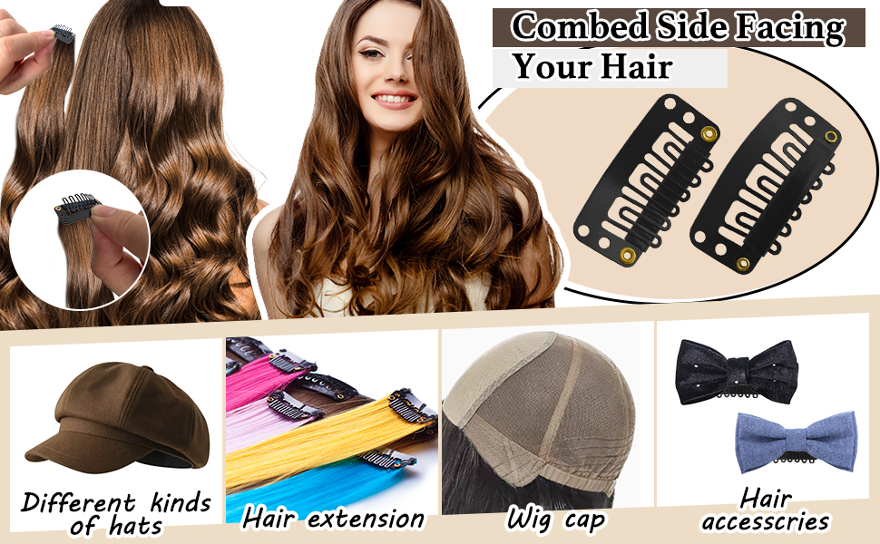 Snap Clips U Shape Wig Clips for Hair Extensions