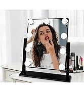 SLIMOON SLMOON Hollywood Vanity Mirror with Lights, 9 Dimmable LED Bulbs Lighted Makeup Mirror wi...
