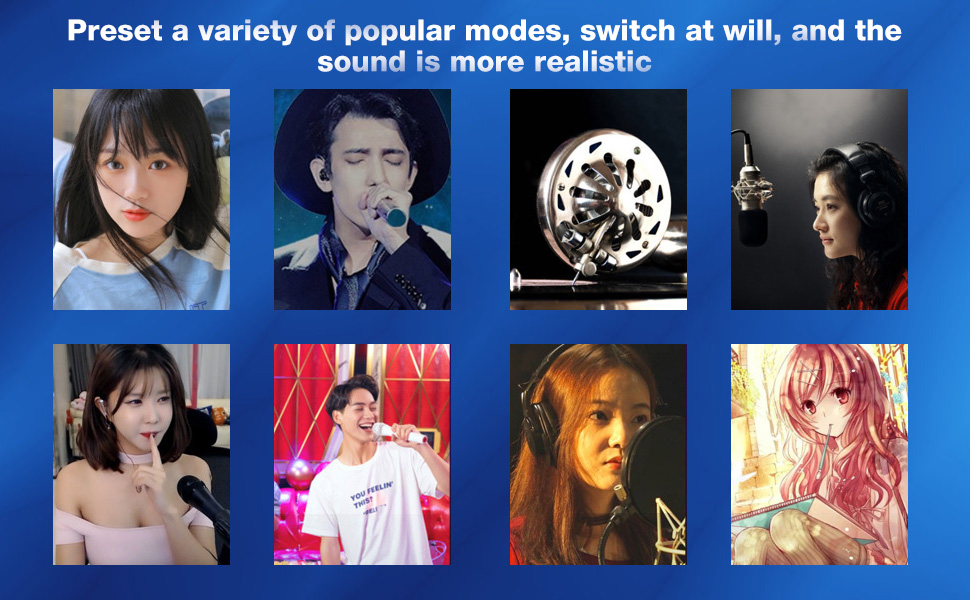 Audio Mixer, I9 Voice Changer Set Live Sound Card for Live Streaming