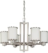 NUVO 60/2853 Six Light Chandelier, Brushed Nickel