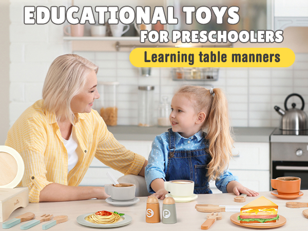 Wooden Play Dishes and Plates