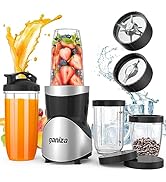 Ganiza Smoothie Blender, 900W Blenders for Shakes and Smoothies, 15-Piece Personal Blender and Gr...