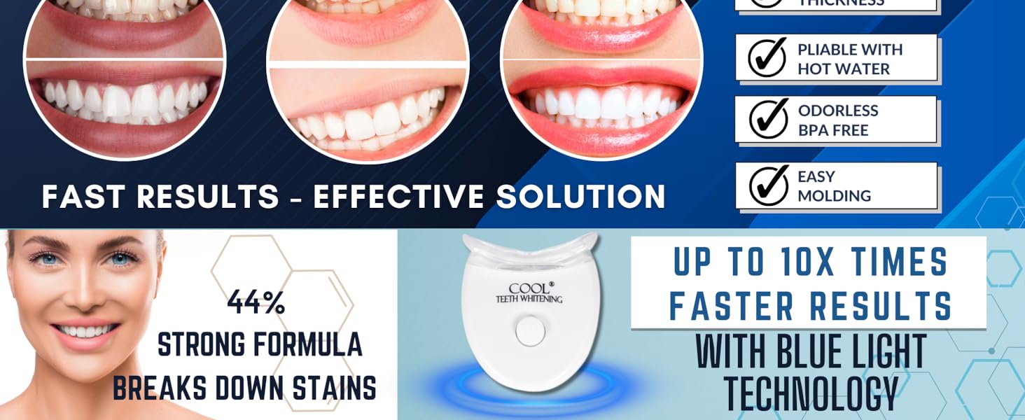 Wireless LED whitening device with dental grade solution for pearly white teeth