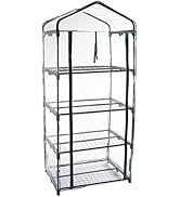 Pure Garden 4-Tier Greenhouse – Outdoor Gardening Hot House with Zippered Cover and Metal Shelves...
