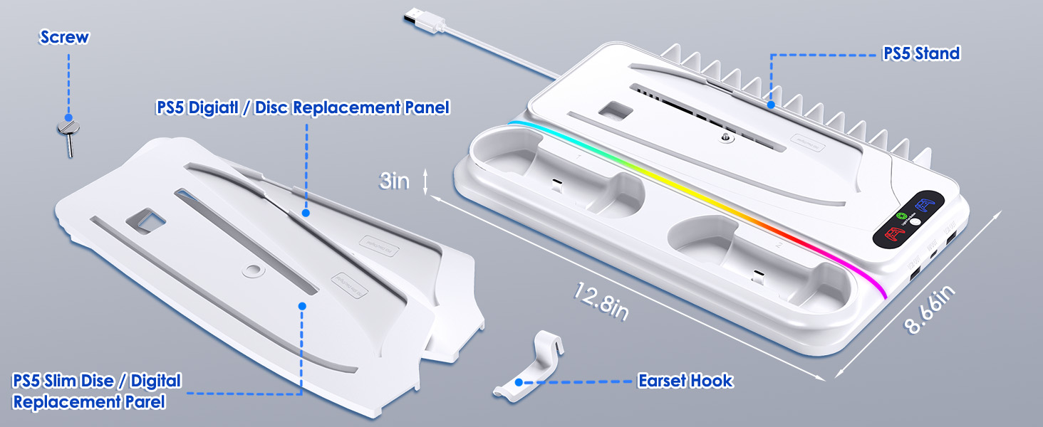 Fast Dual PS5 Controller Charger