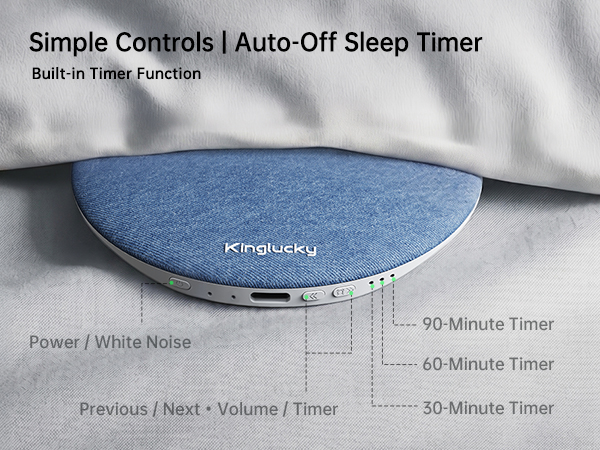 Pillow Speaker for Sleeping, Ultra-Thin Under Pillow White Noise Sound Machine for Side Sleepers