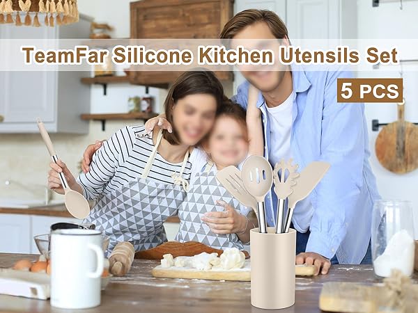 silicone kitchen cooking utensils set of 5